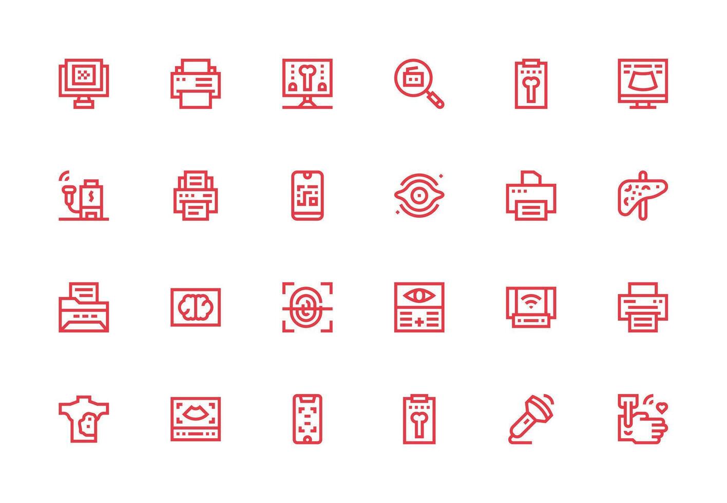 24 Thick Line Line Icons for Scan Graphics Scalable Icon Pack vector