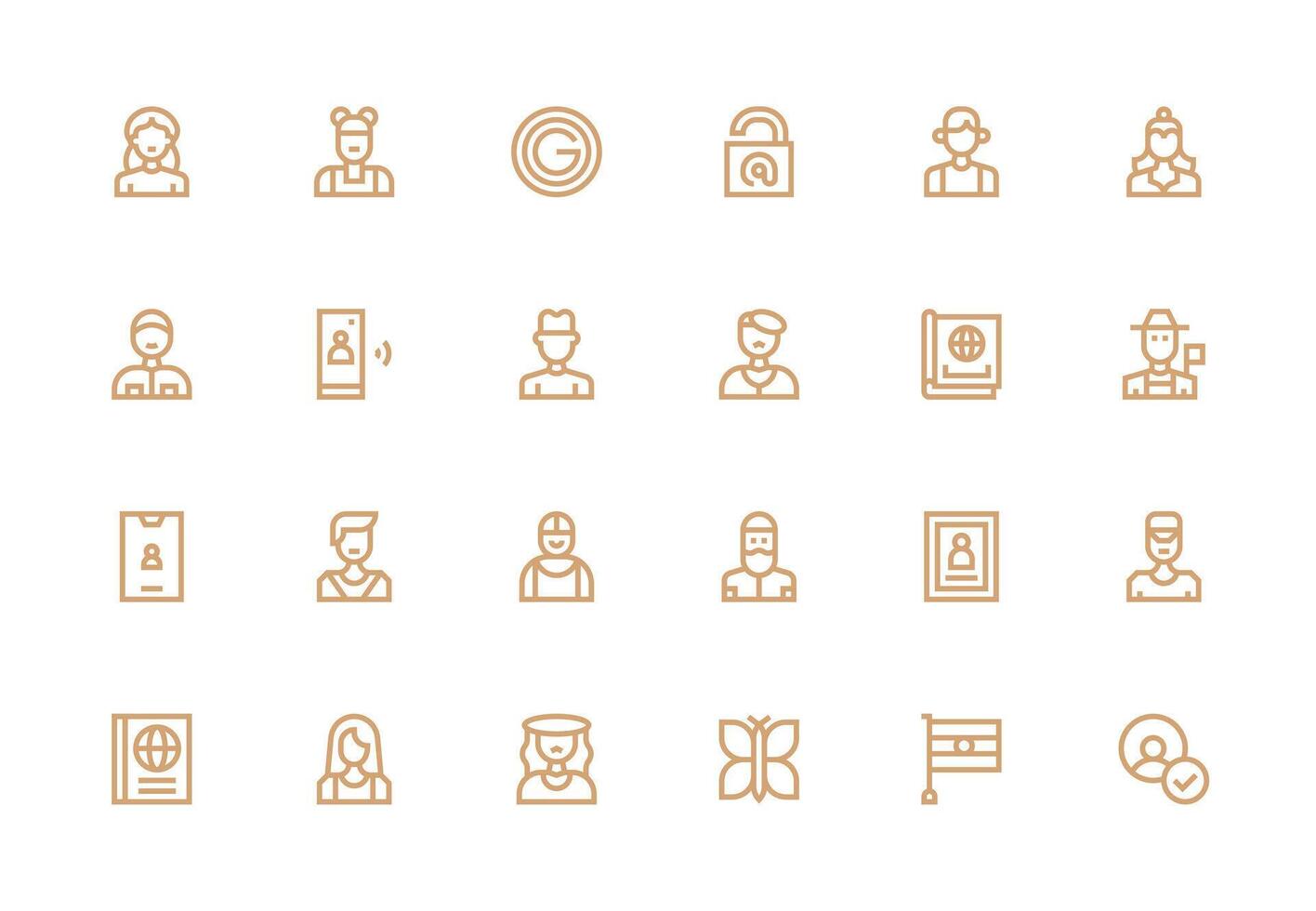 Identity featuring 24 Icons in Thick Line Line Design Modern Icon Set vector