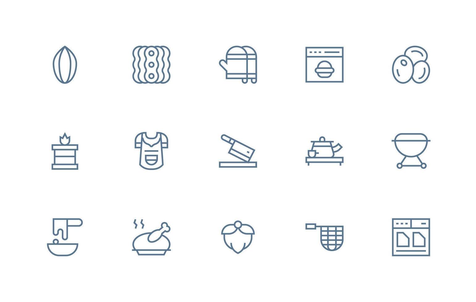 15 Regular Line Style Icons from Cooking Collection Multi-Purpose Icon Pack for Templates vector