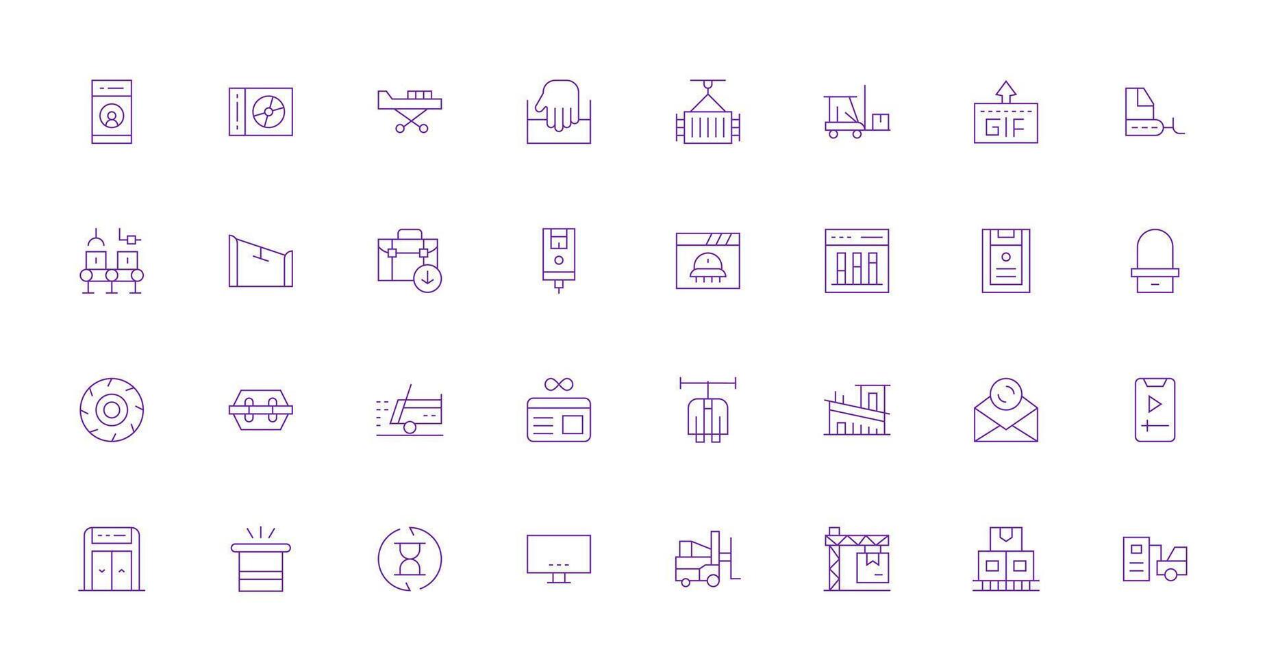 Thin Line Icons from Loading Set with 32 Vectors Interface Icon Collection for Daily Projects