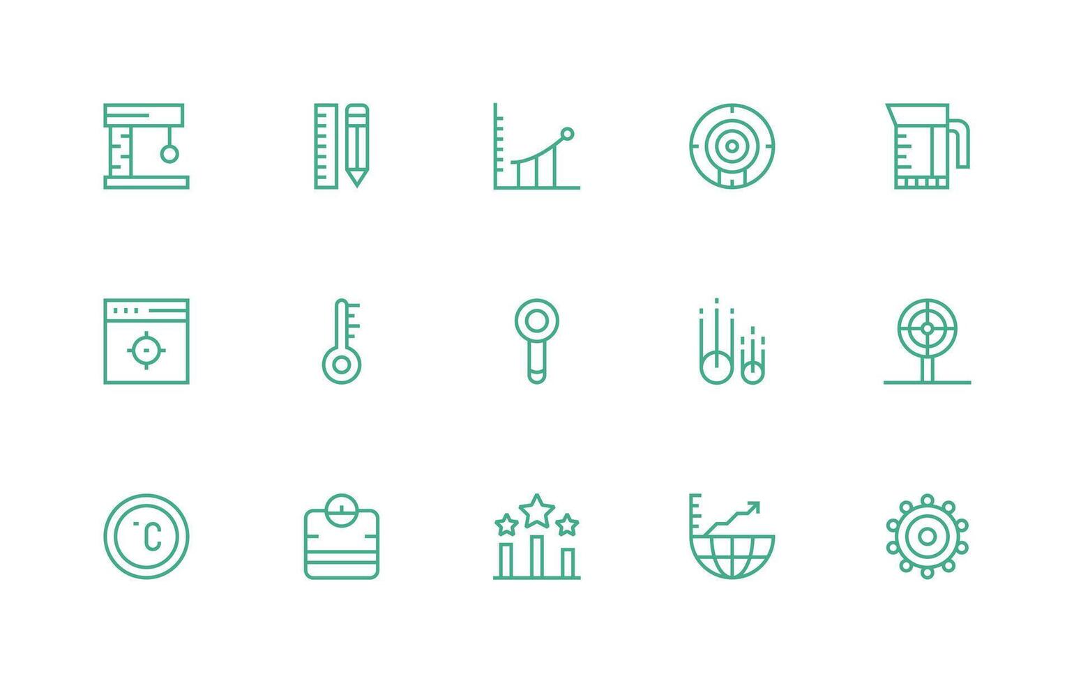 Regular Line Icons from Metric Set with 15 Vectors High-Resolution Icons for Any Platform