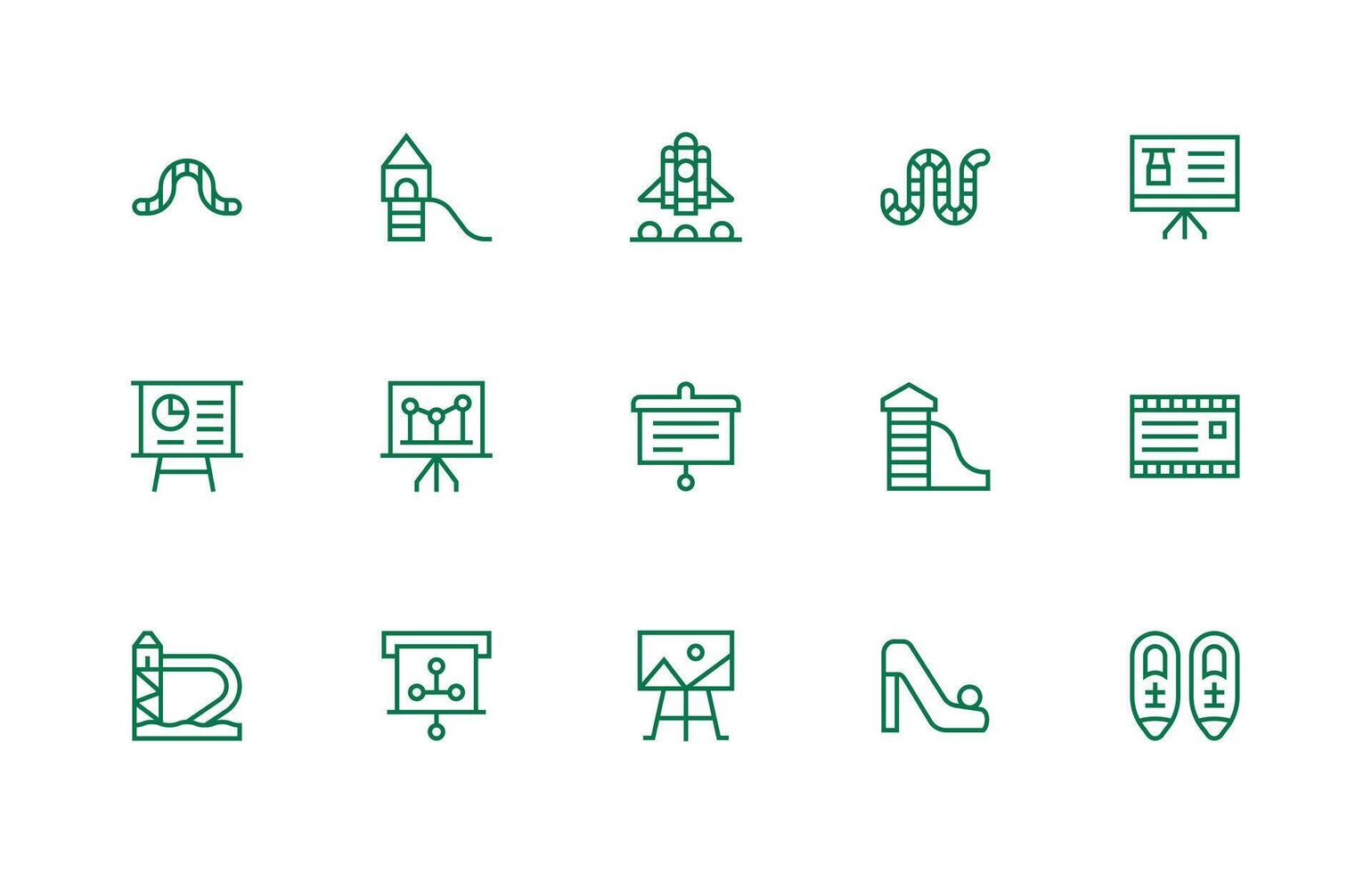 15 Regular Line Style Icons from Slide Collection Reusable Icon Set vector