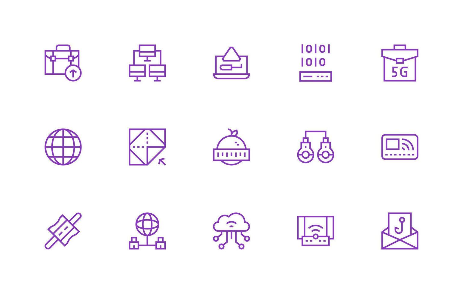 Regular Line Icons from Data Transfer Set with 15 Vectors Standard Icon Pack