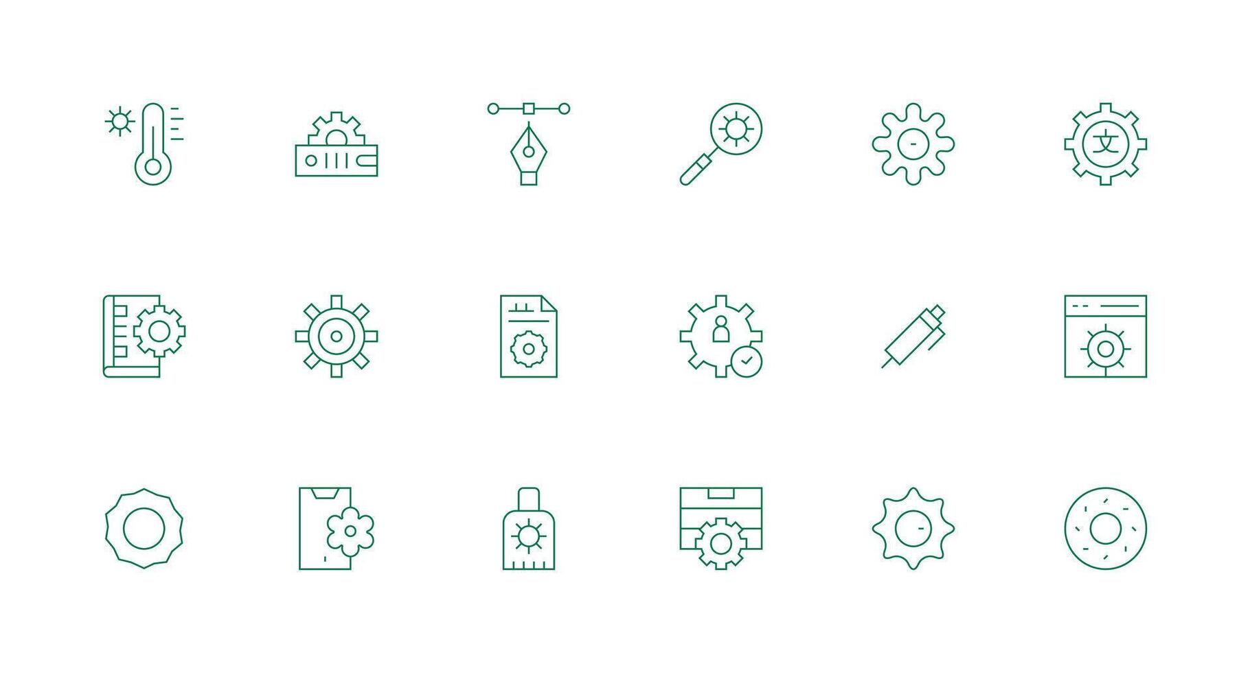 18 Icons for Customize in Minimal Line Format Sharp Icons for Presentations vector