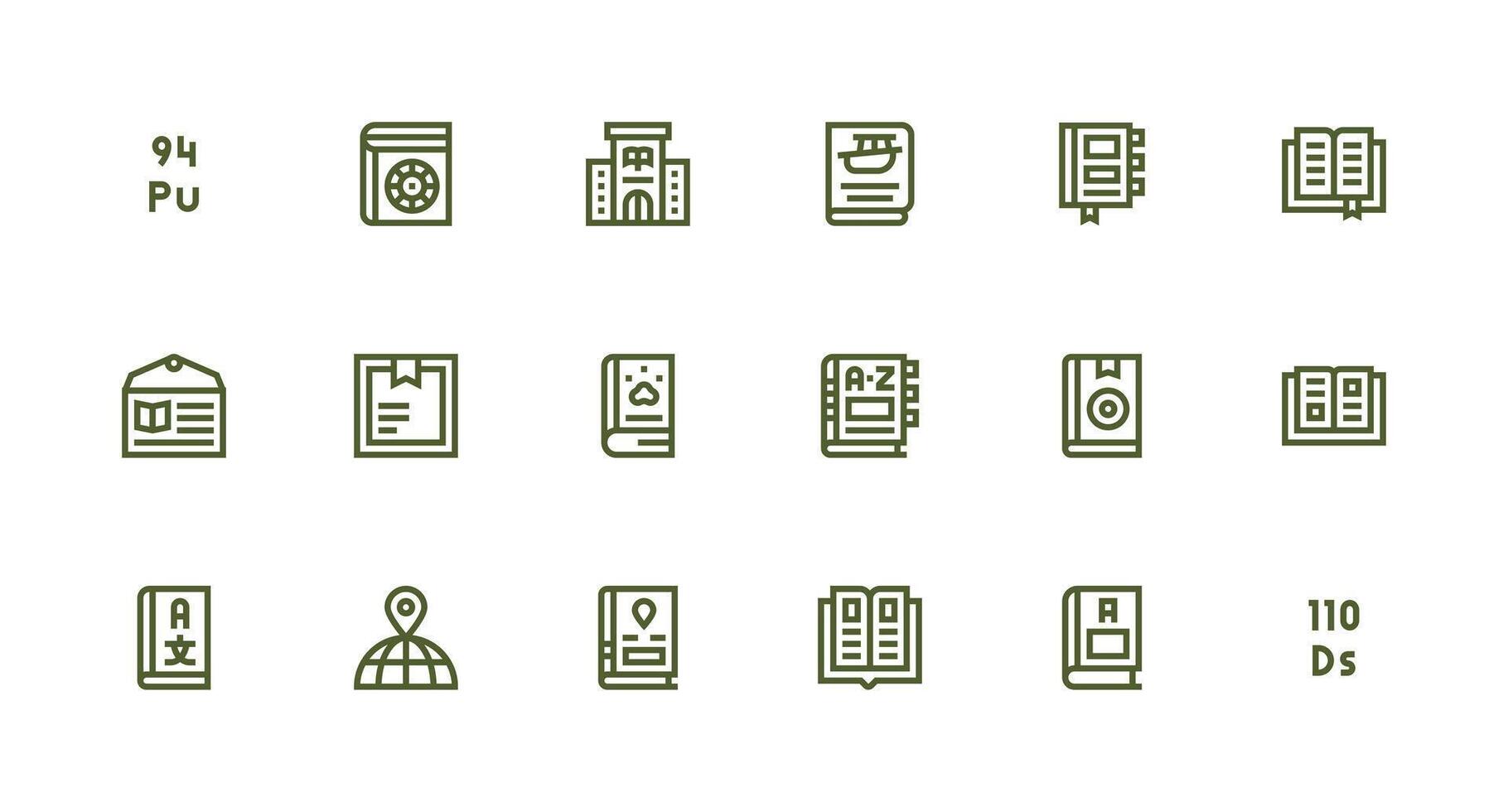 Strong Stroke Line Style Reference Icons with 18 Vectors Web and App Icon Pack Collection