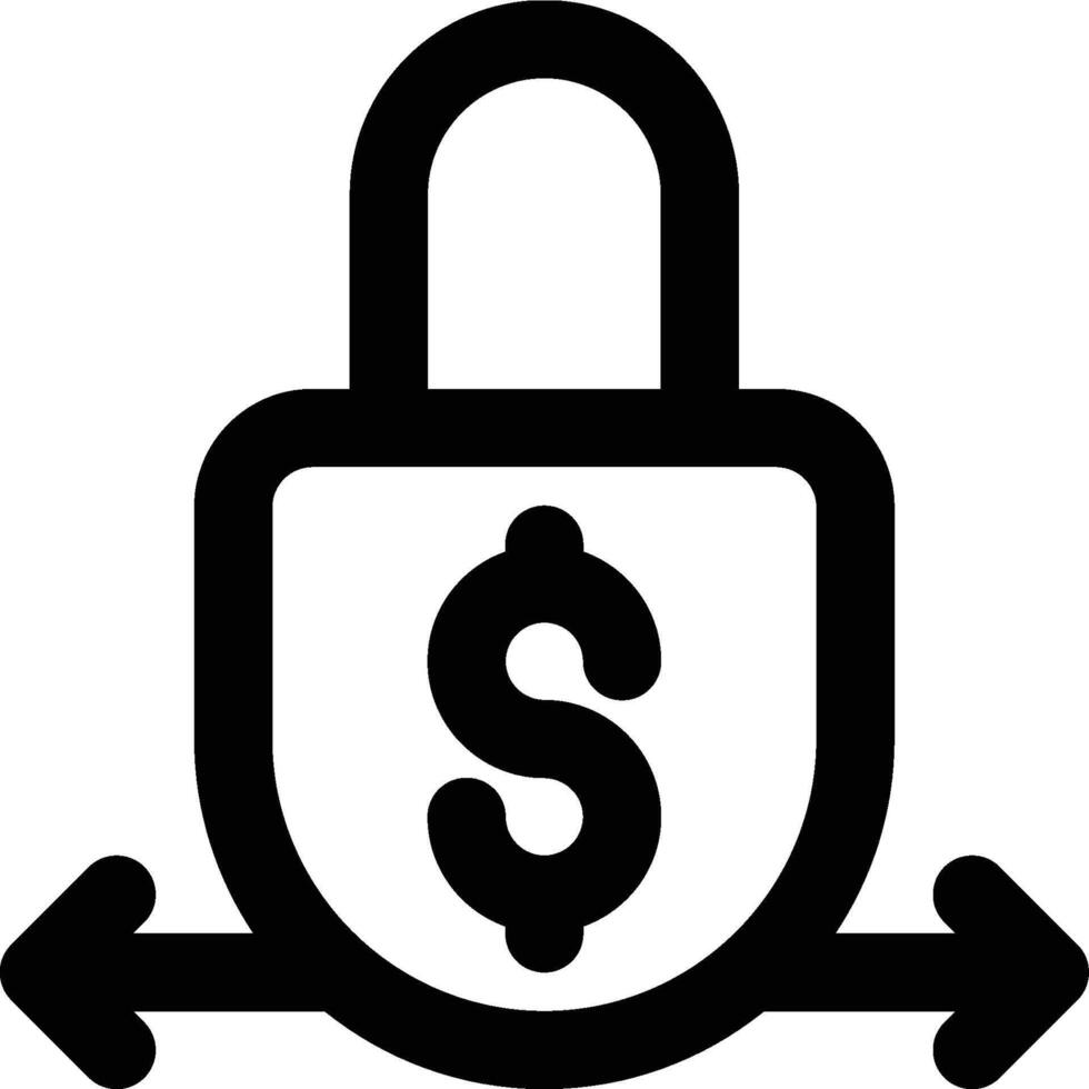 Fixed Cost, Cost, Lock Outline Icon vector
