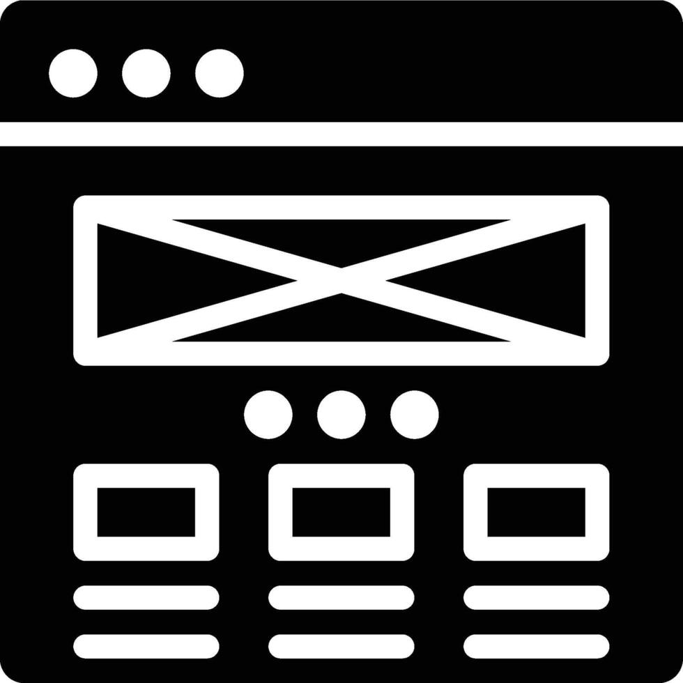 Wireframe, Layout, User Interface Glyph Solid Icon vector