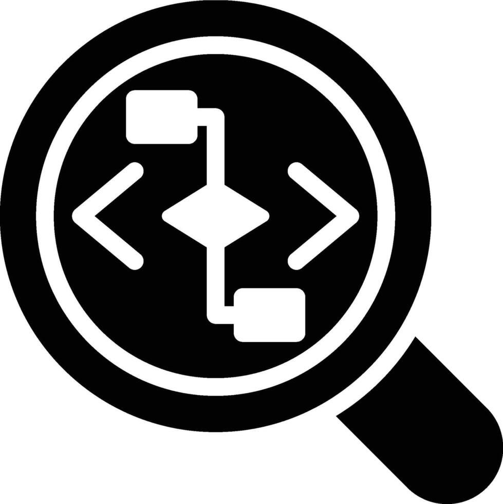 Search, Algorithm, Programming Glyph Solid Icon vector