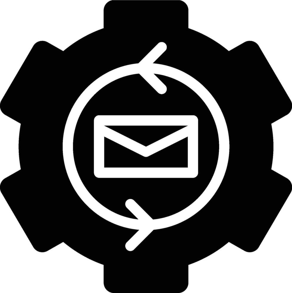 Email Automation, Automation, Email Glyph Solid Icon vector
