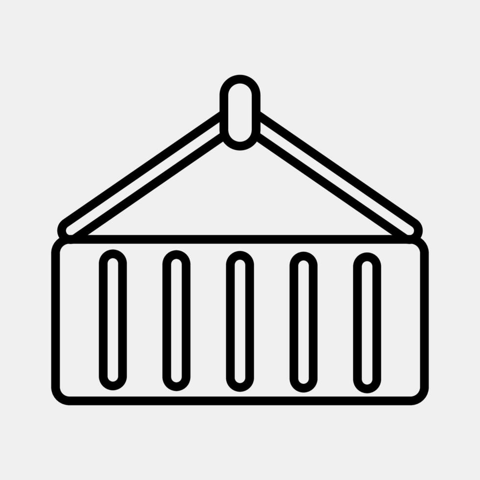 Icon container. Export import elements. Icon in line style. vector