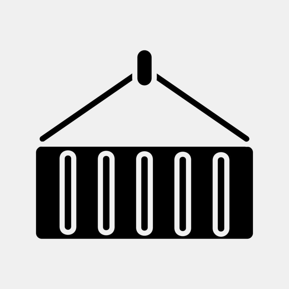 Icon container. Export import elements. Icon in glyph style. vector