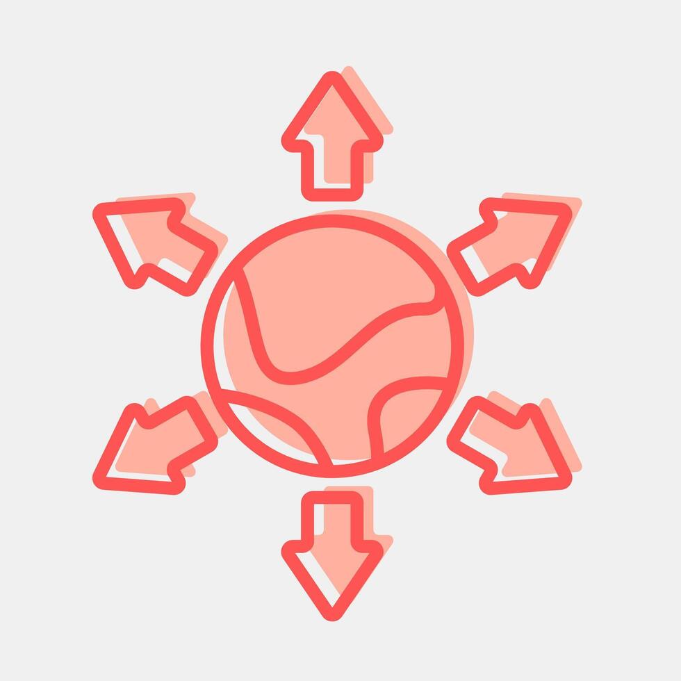 Icon export. Export import elements. Icon in two tone style. vector