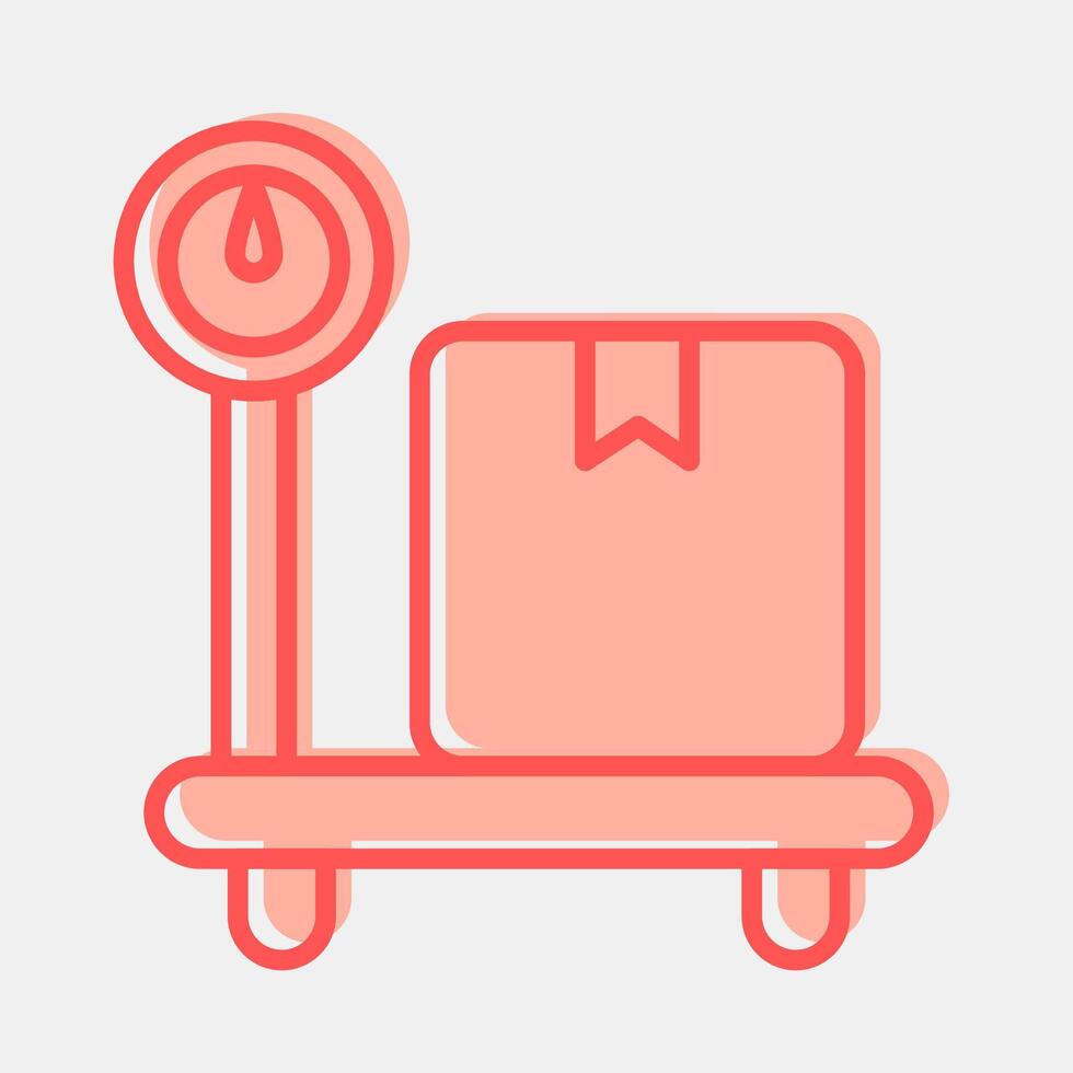 Icon weighting. Export import elements. Icon in two tone style. vector