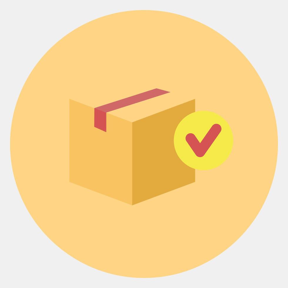 Icon cargo verification. Export import elements. Icon in color mate style. vector