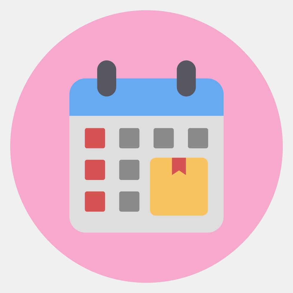 Icon delivery schedule. Export import elements. Icon in color mate style. vector