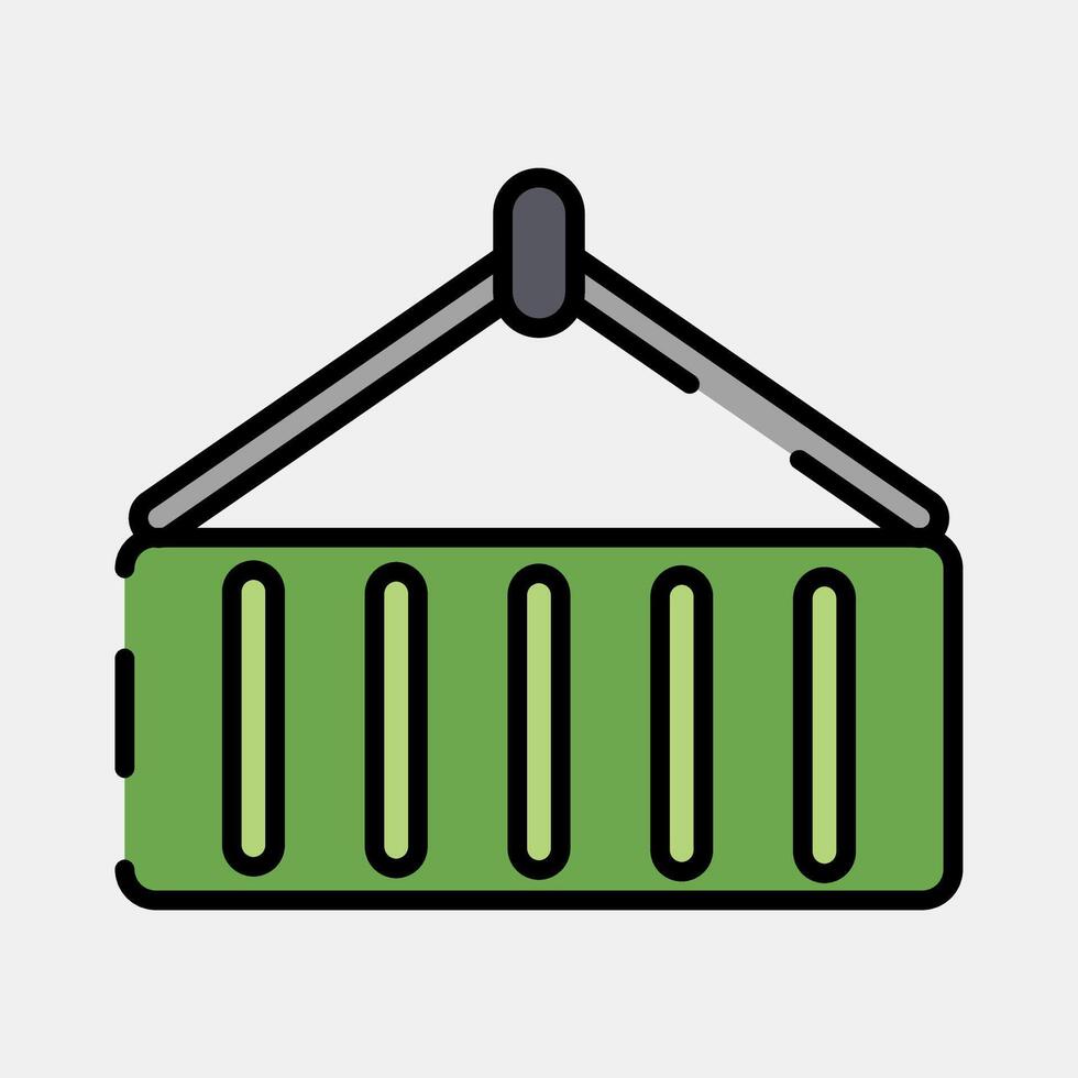 Icon container. Export import elements. Icon in filled line style. vector