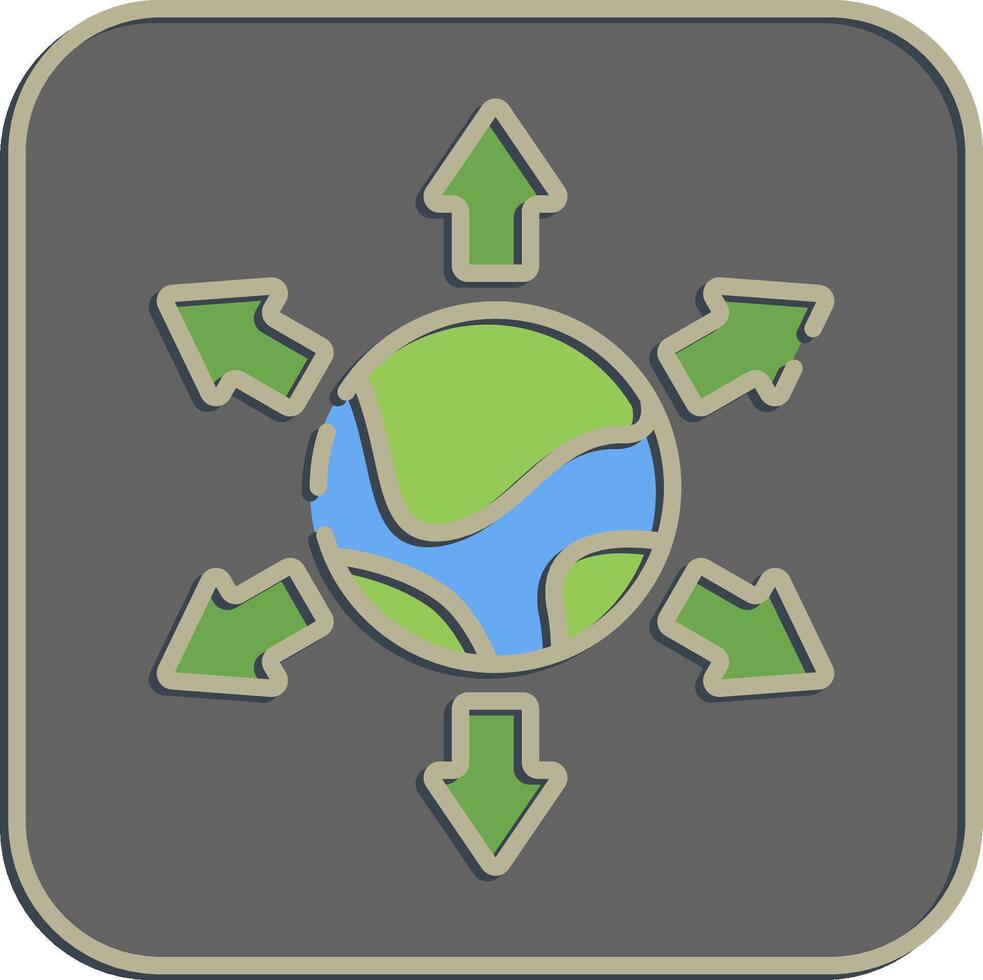 Icon export. Export import elements. Icon in embossed style. vector