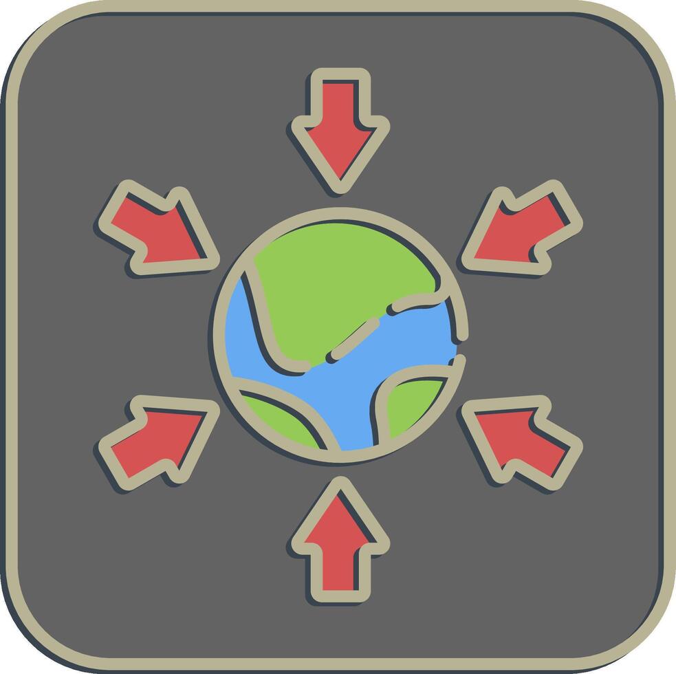 Icon import. Export import elements. Icon in embossed style. vector