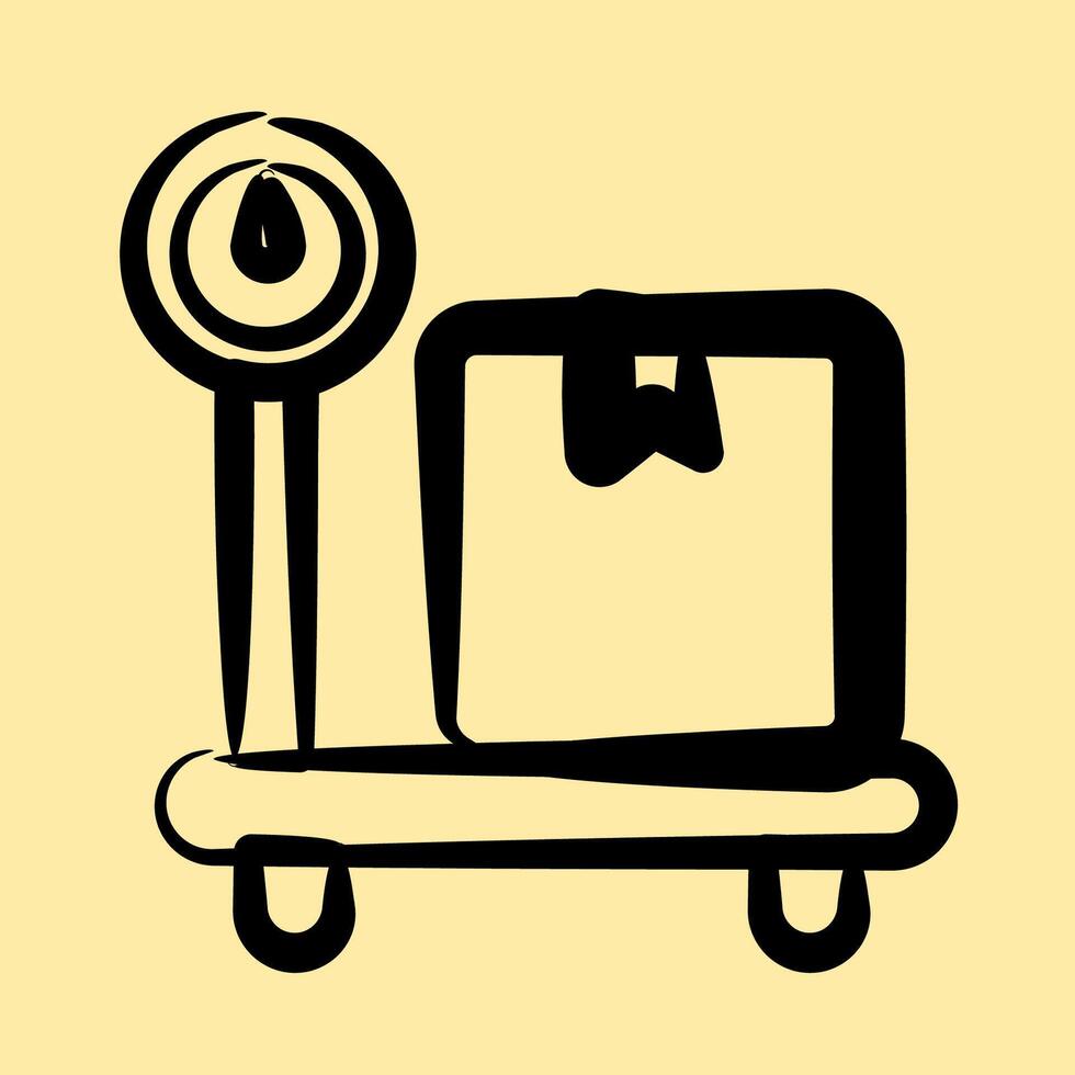 Icon weighting. Export import elements. Icon in hand drawn style. vector