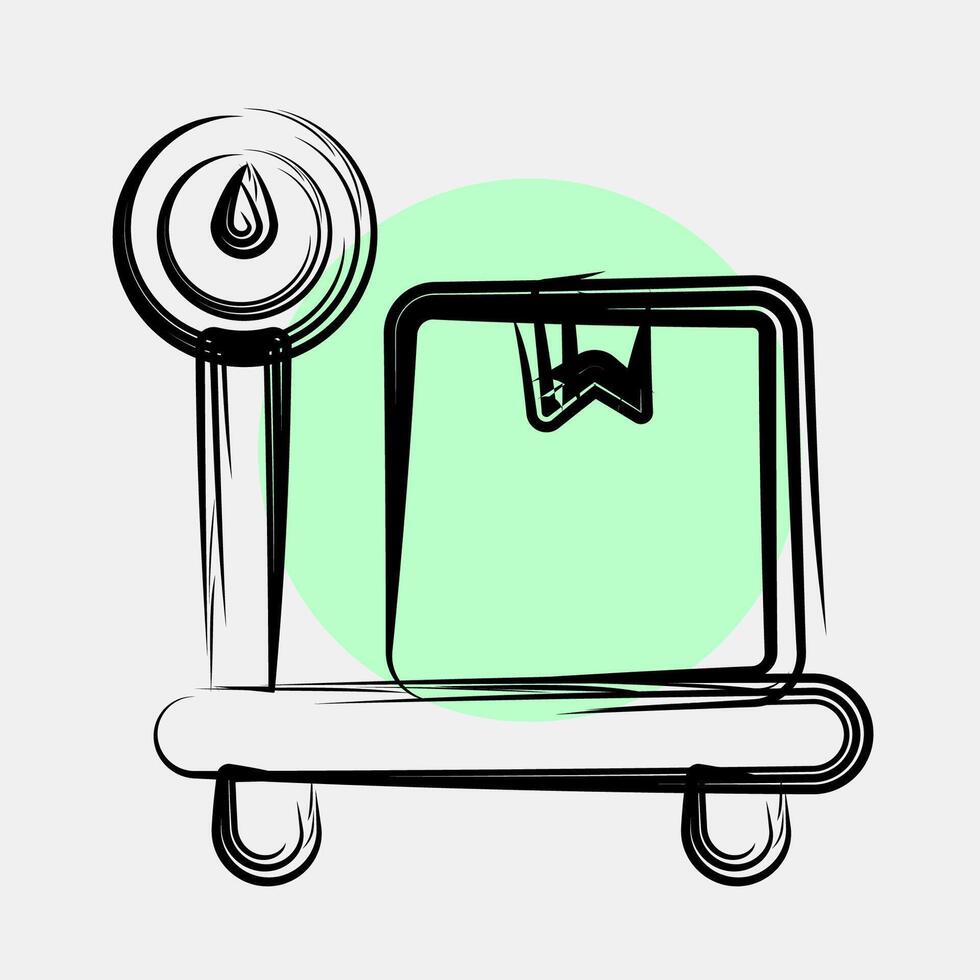 Icon weighting. Export import elements. Icon in color spot style. vector