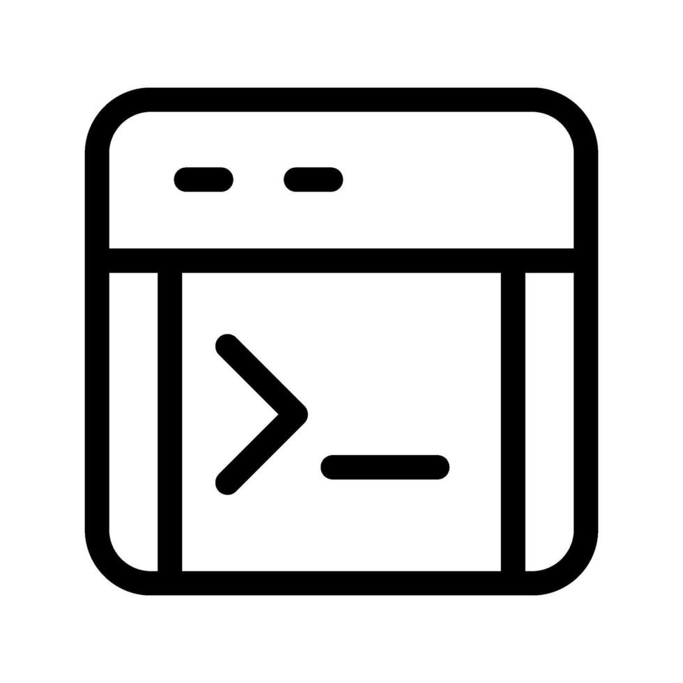 ilustración de código terminal línea icono vector