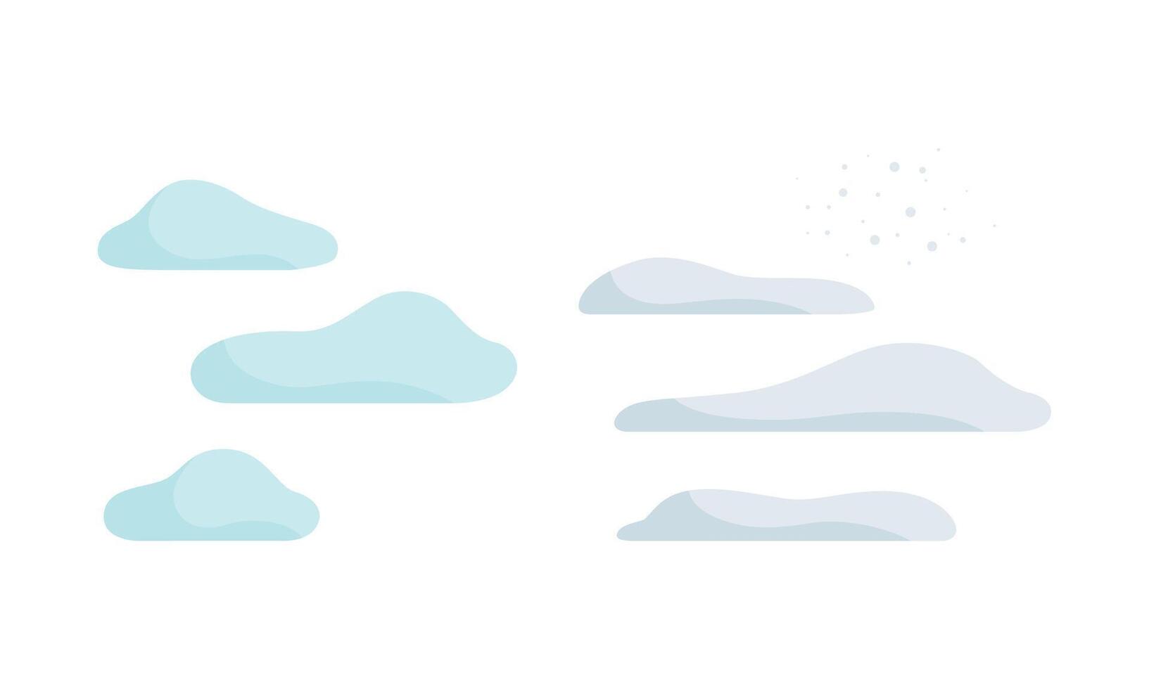 Fluffy Shaped Clouds Scudding Across Sky as Landscape Constructor Element Set vector