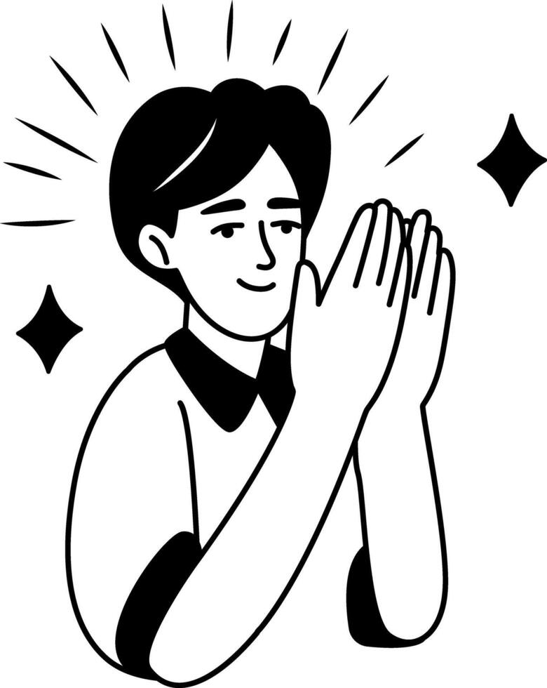 A hand drawn style icon showing clapping vector