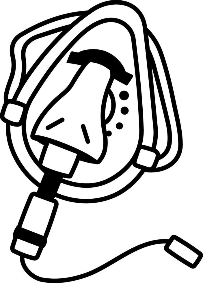 A sketchy style icon showing an oxygen mask vector