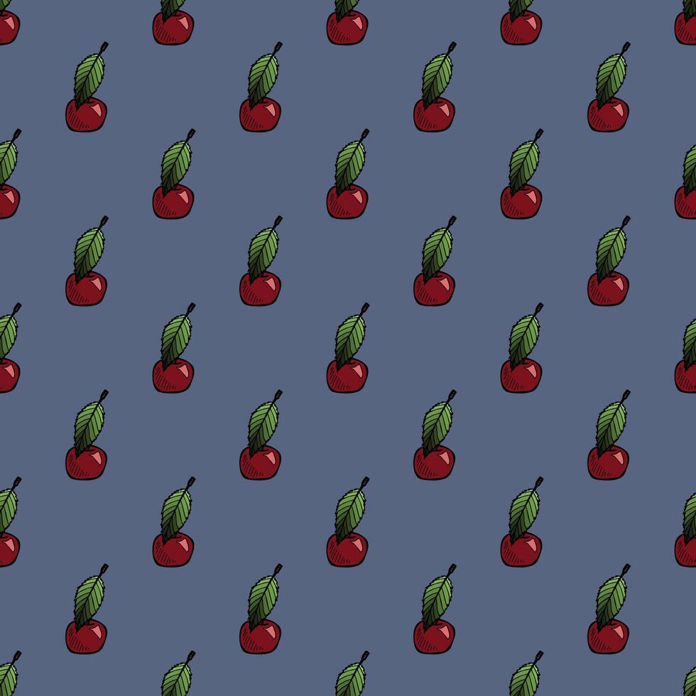 simple print Seamless pattern with cherry doodle for decorative print, wrapping paper, greeting cards, wallpaper and fabric vector