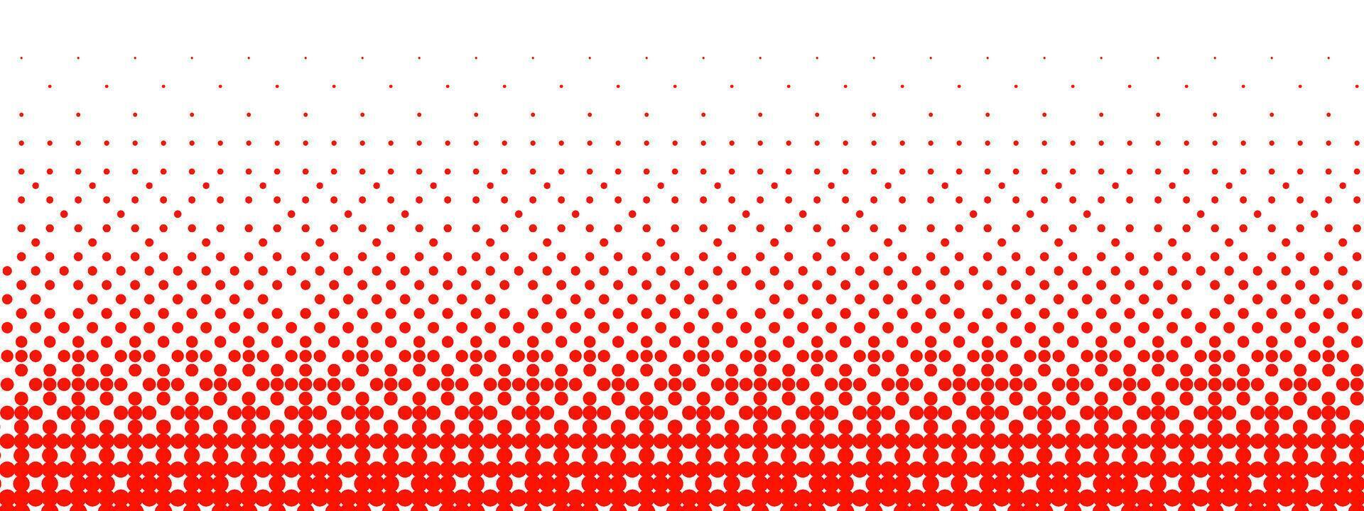 Red bitmap gradient texture. Fading pixelated 8 bit gradation pattern. Repeating dotted dither halftone background. Red vanishing comic pop art overlay backdrop. Raster game wallpaper vector