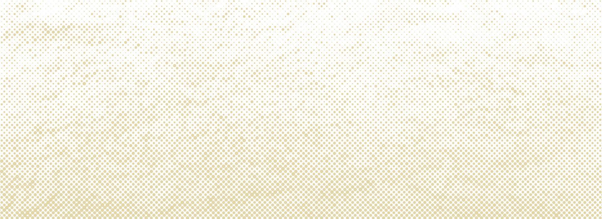 Weathered beige halftone background. Light cream pixelated paper texture. Retro craft ecru wallpaper. Grunge grainy gradient overlay. Dotted dirty canvas material backdrop. Halfton patern vector
