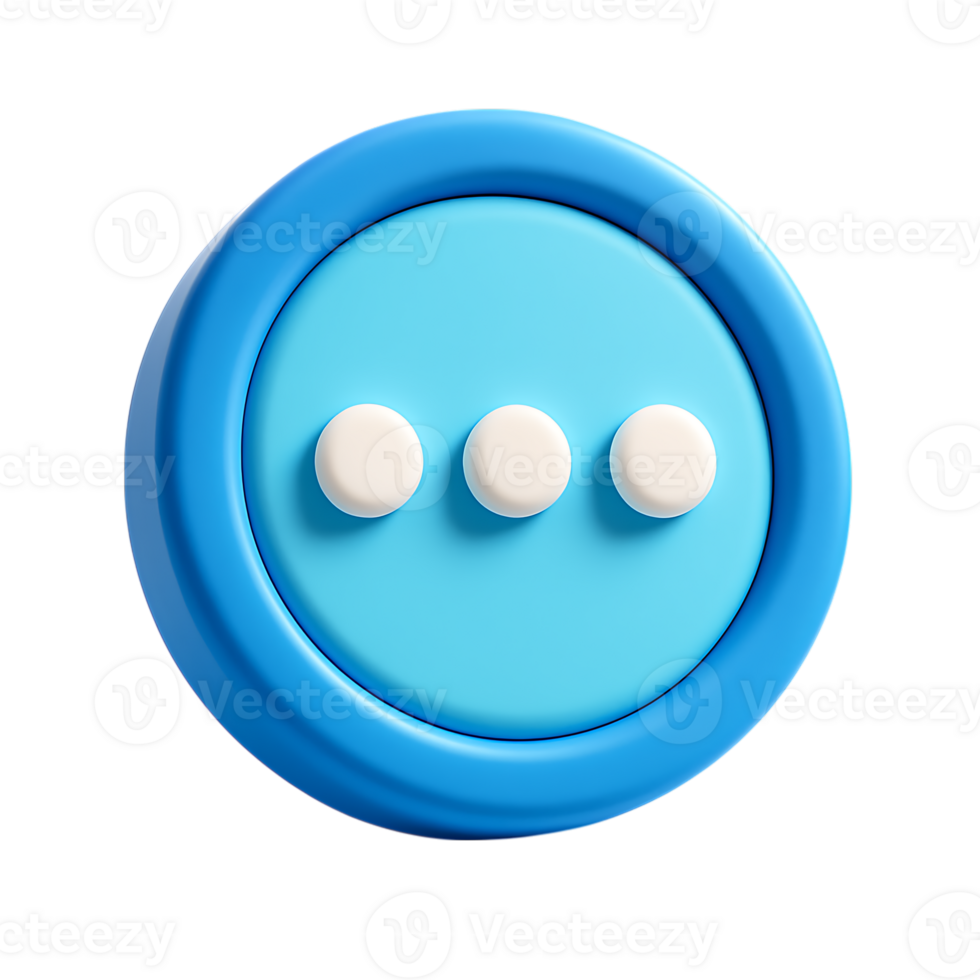 un' 3d menù icona con tre puntini isolato su trasparente sfondo png