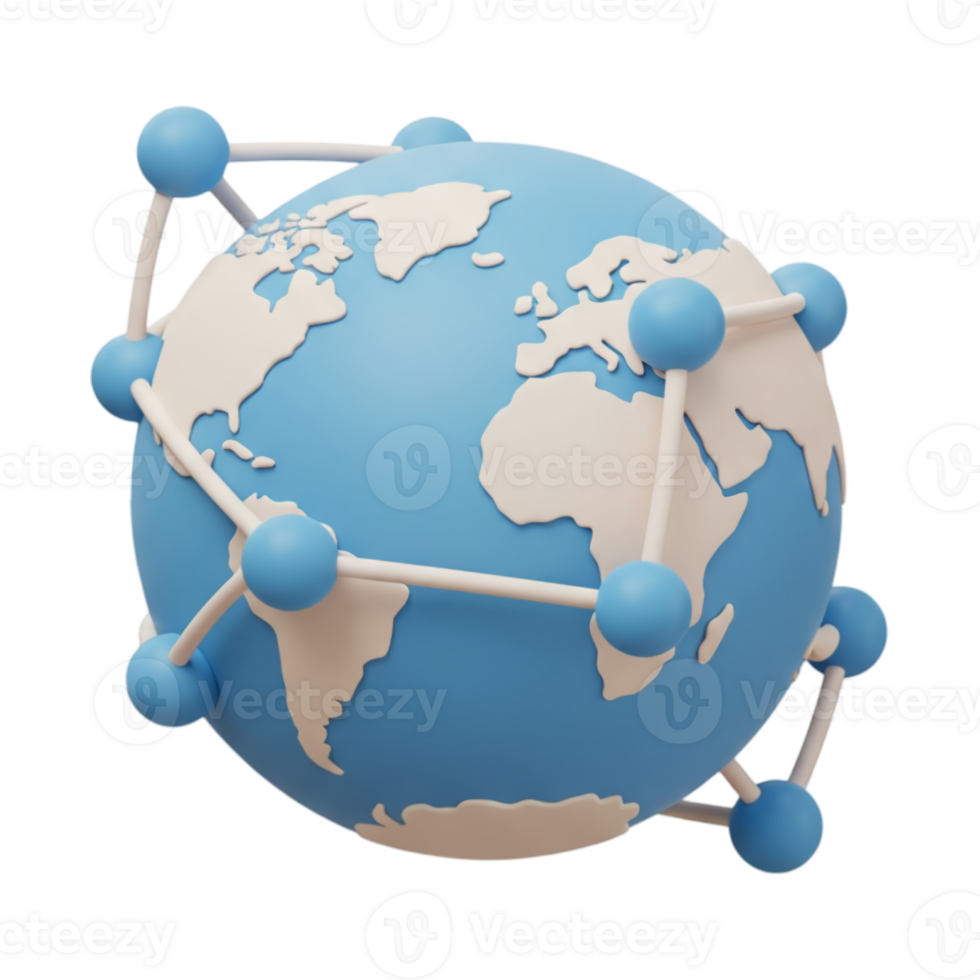 global rede conexão conceito com terra globo e nós. png