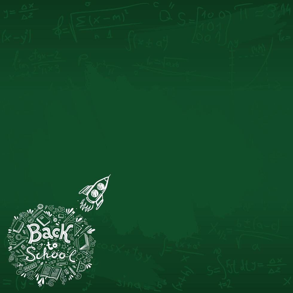 Back to school background with math formulas and doodles illustration vector