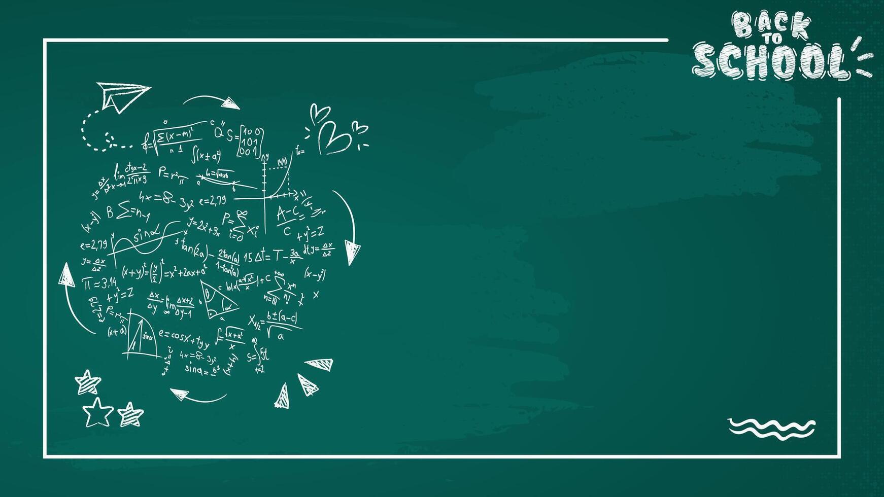 Back to school background with math formulas and symbols vector
