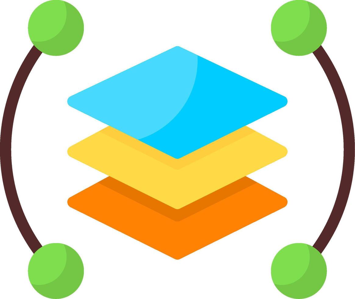 Tech Stack Minimal Colorful Icon vector