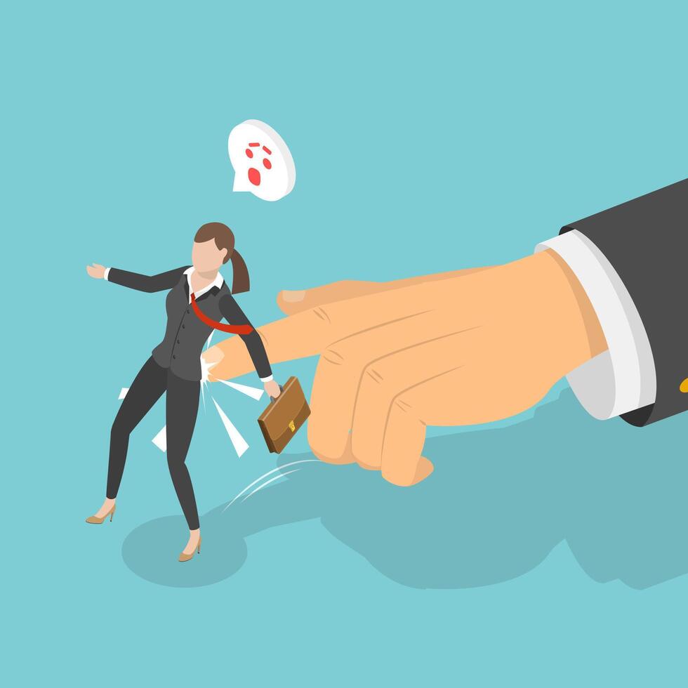 3D Isometric Flat Illustration of Nudge Theory in Business, Boosting Decision-Making And Behavior For Personal Growth In The Workplace vector