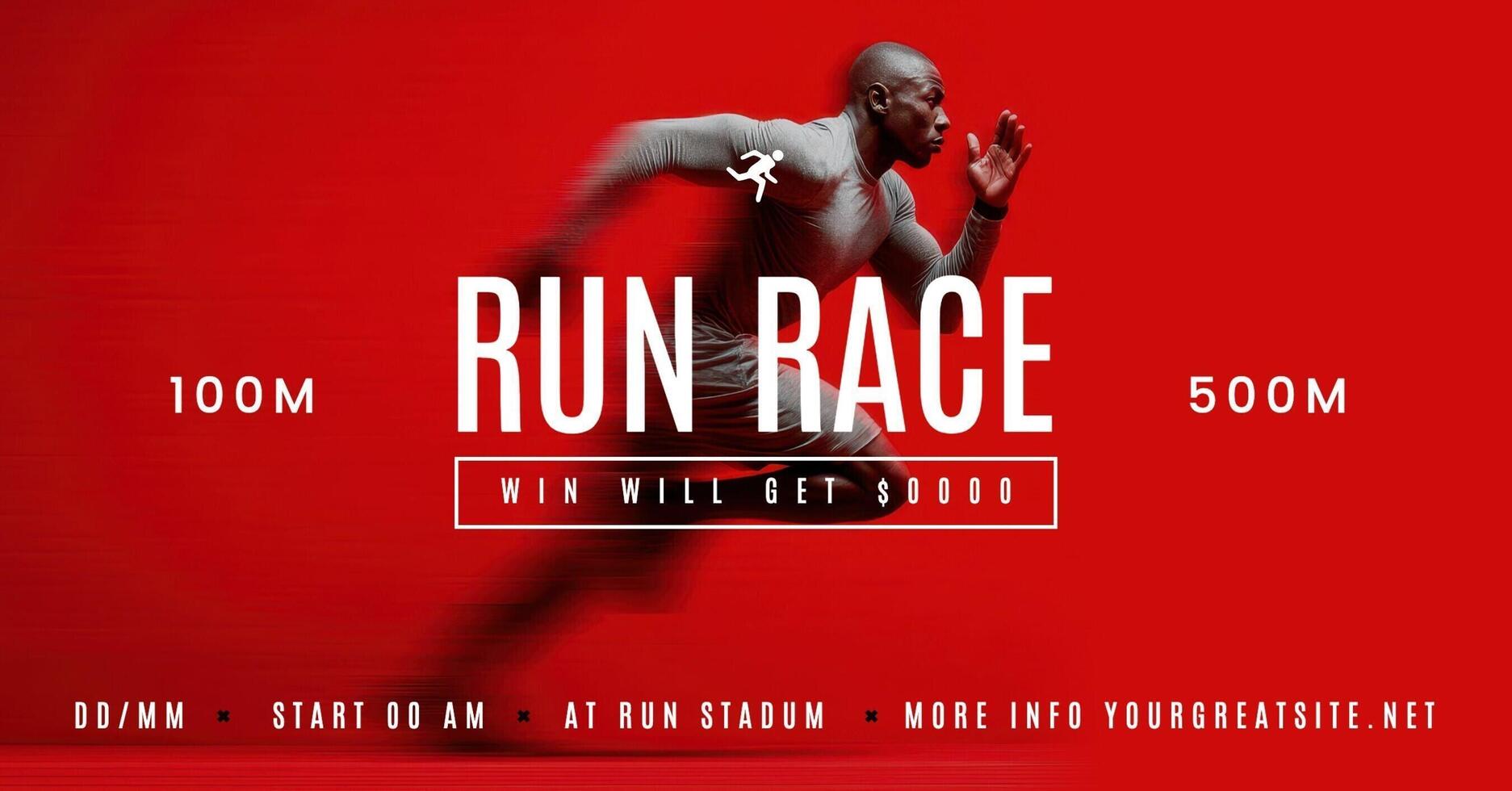 Simple Red Marathon Event for Facebook Ad template