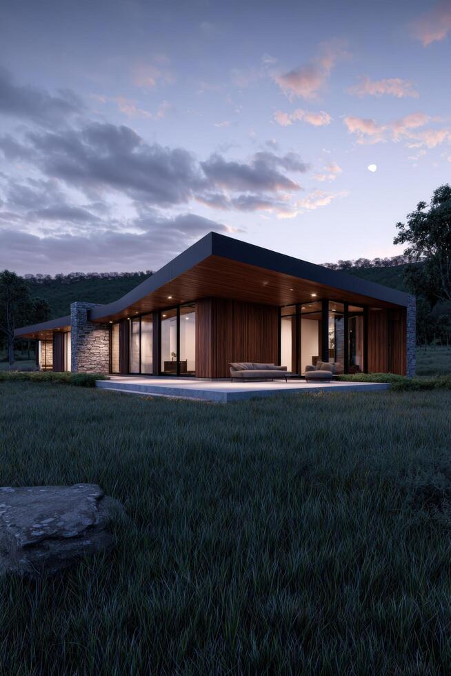 Modern house design with modern architecture and modern architecture photo