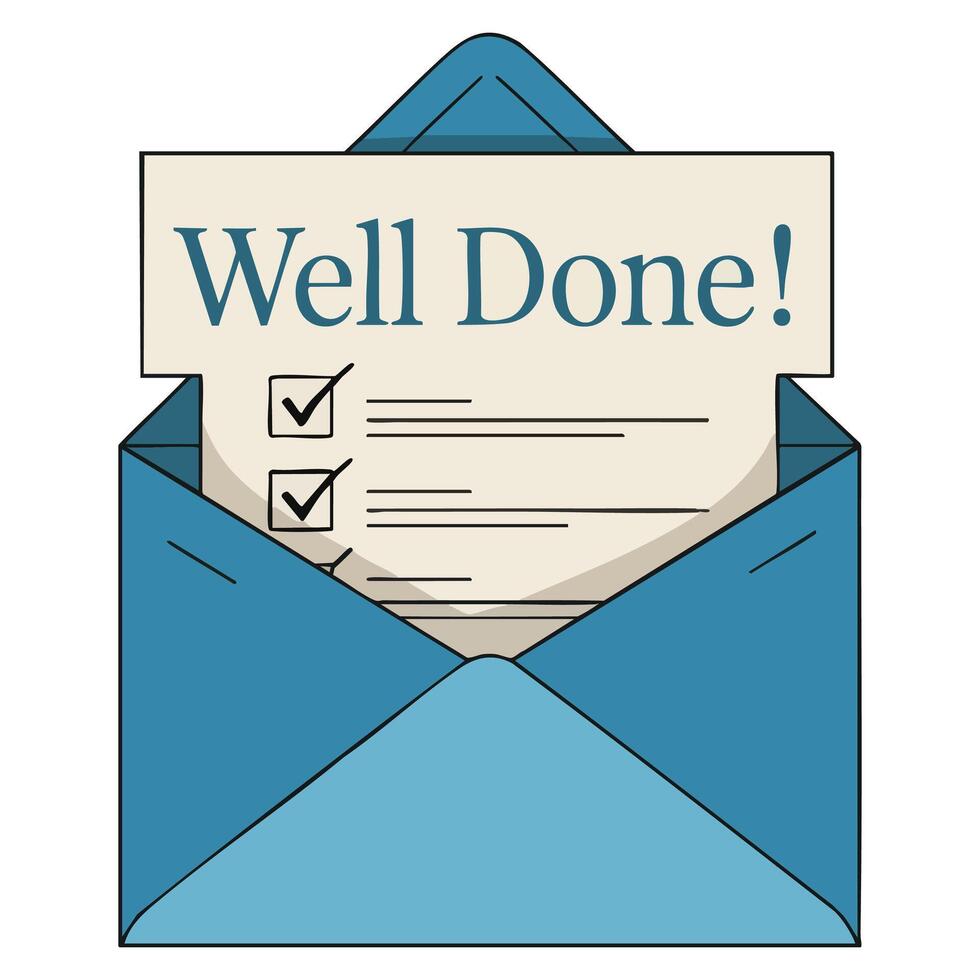 Document inside envelope icon illustration design. Perfect for mail, email, correspondence, office, message, and communication themed visuals. vector