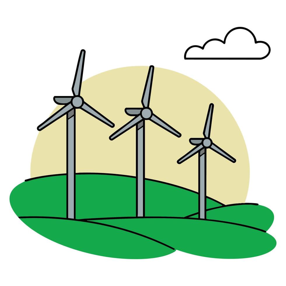 Eolic turbine icon illustration design suitable for renewable energy visuals wind power themes green technology projects and environmental graphics vector