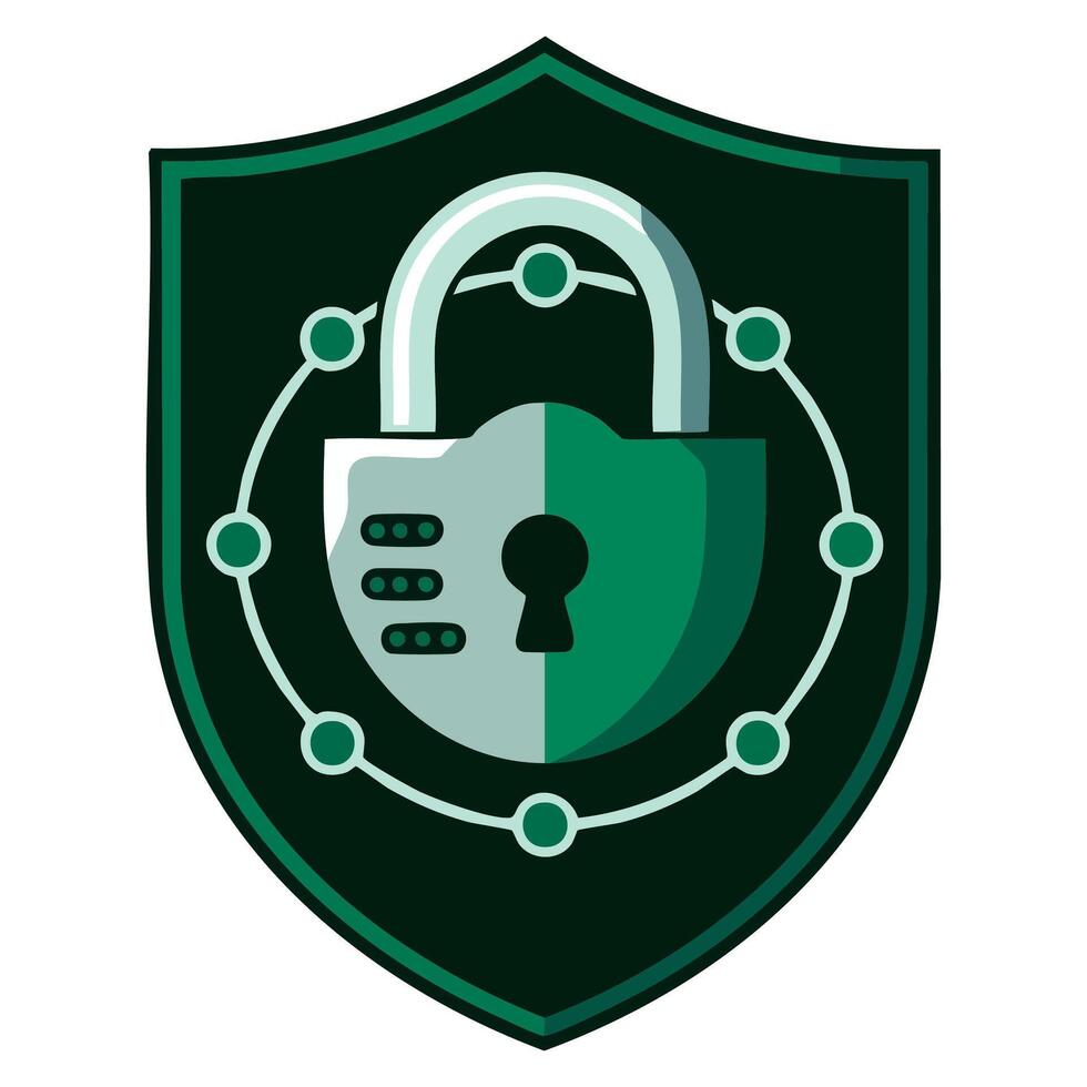 Isolated illustration of security padlock icon. Great for online security, system protection, privacy, and cybersecurity themed graphics. vector