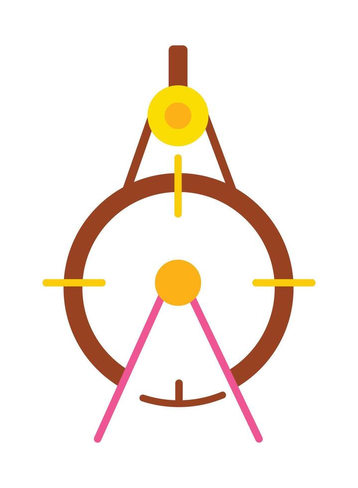 Drawing compass icon in a modern flat design. Geometric tool illustration for architecture, mathematics, and engineering, isolated on a white background. vector