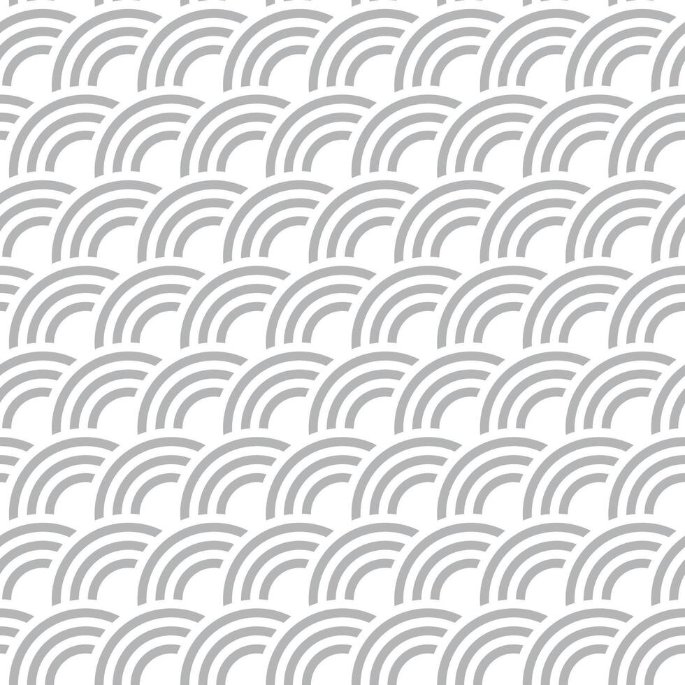 Seamless pattern with Japanese wave style arcs, geometric curves, minimal monochrome background, traditional inspired repeat design, decorative wallpaper, textile, wrapping paper, surface art vector