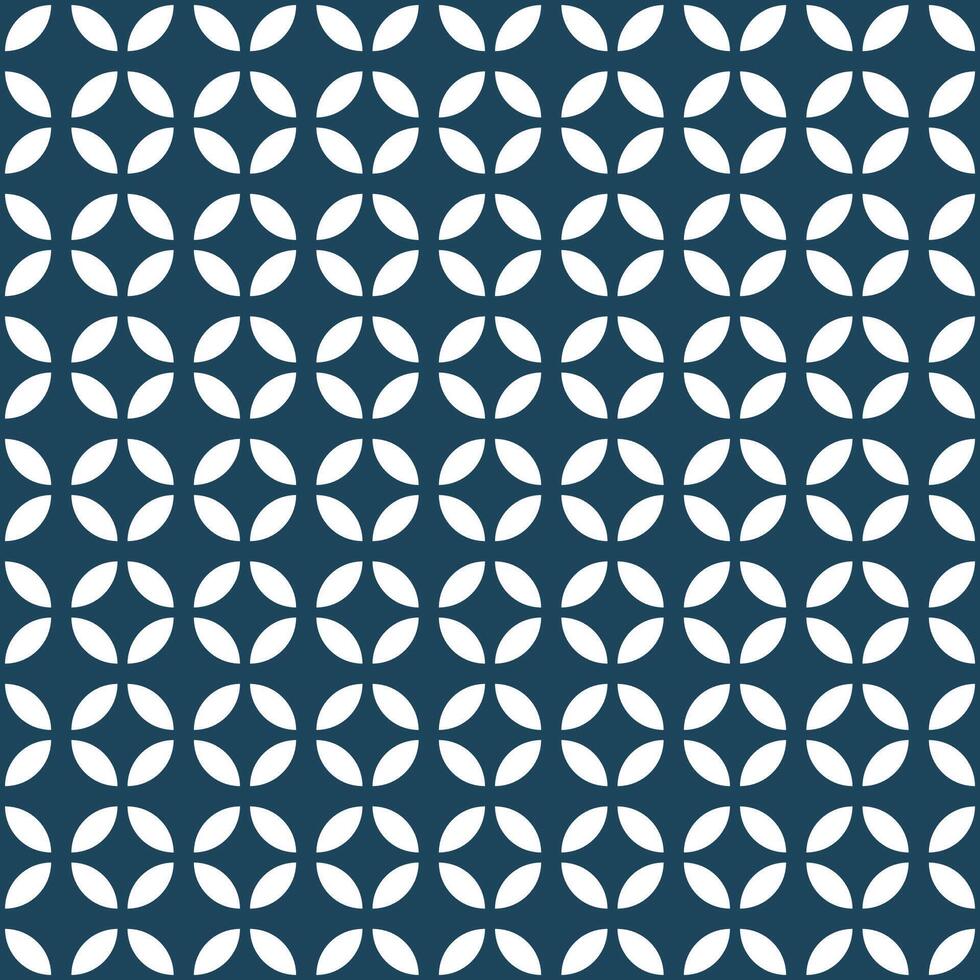 Seamless pattern geometric abstract background with circular overlapping ellipse shapes navy blue and white modern contemporary design textile wallpaper wrapping fabric decorative minimal vector