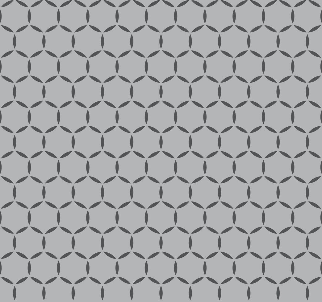 Seamless pattern with circular geometric flower style shapes, minimal modern symmetry, decorative monochrome background, stylish abstract design for wallpaper, textile, wrapping, surface art vector