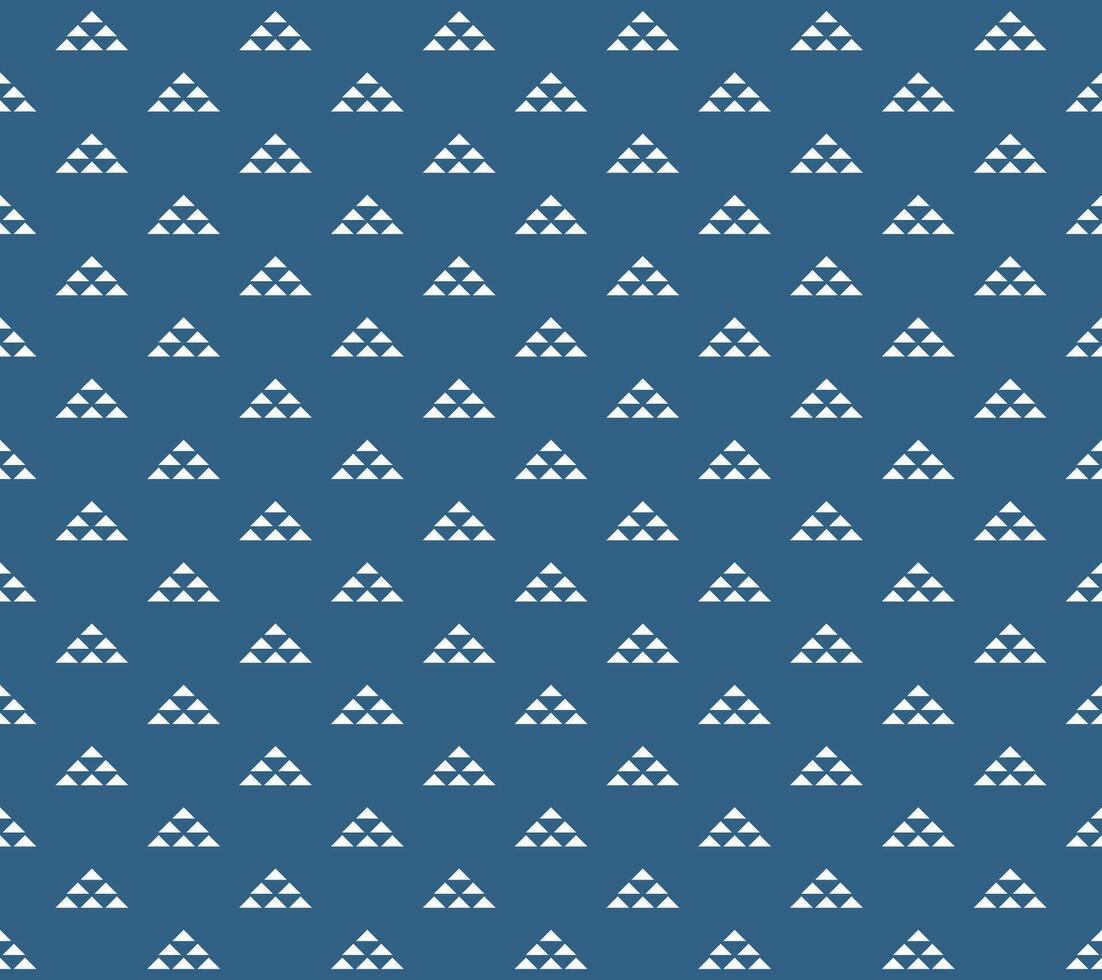 Seamless pattern with repeating geometric triangles abstract blue background minimal design retro decorative style textile wallpaper wrapping paper surface graphic art digital texture print vector