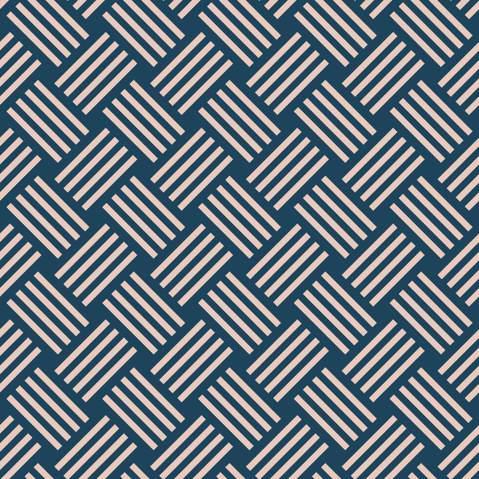 Seamless pattern geometric abstract background with diagonal square striped shapes navy blue and beige modern retro design textile wallpaper wrapping fabric decorative minimal illustration vector