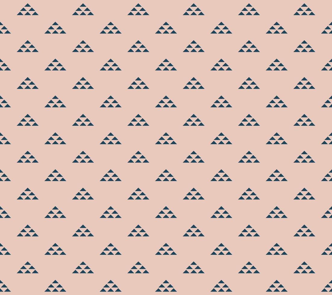 Seamless pattern triangle cluster geometric shapes minimal abstract design navy pink background contemporary digital texture textile wallpaper stylish modern symmetry decorative motif art print vector