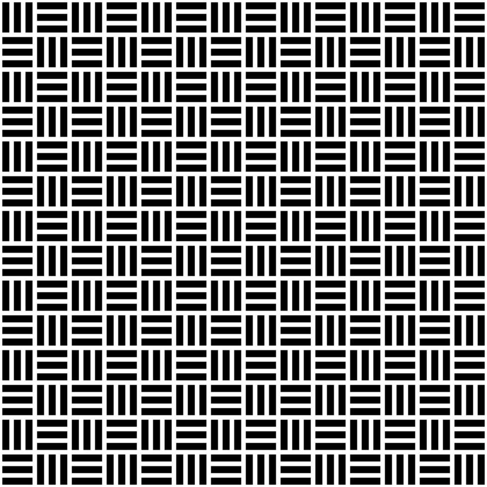 Seamless pattern with geometric grid rectangles abstract black white stripes symmetric minimal background tiling modern surface texture stylish decorative optical design repeating structure vector